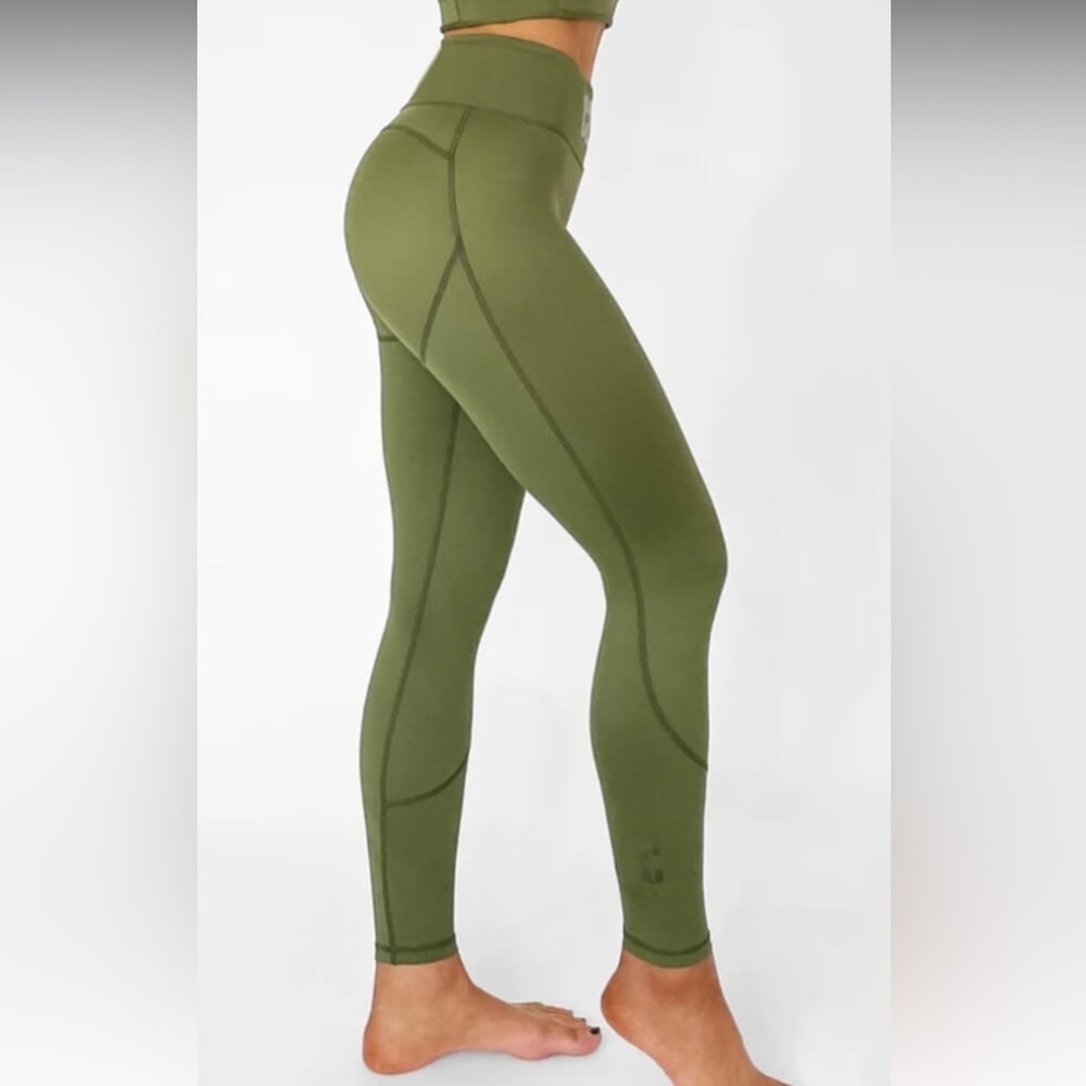 CLIQUE Woman's Olive Workout Leggings, Size 10